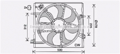 AVA QUALITY COOLING dn7536 -  Вентилятор, охлаждение двигателя